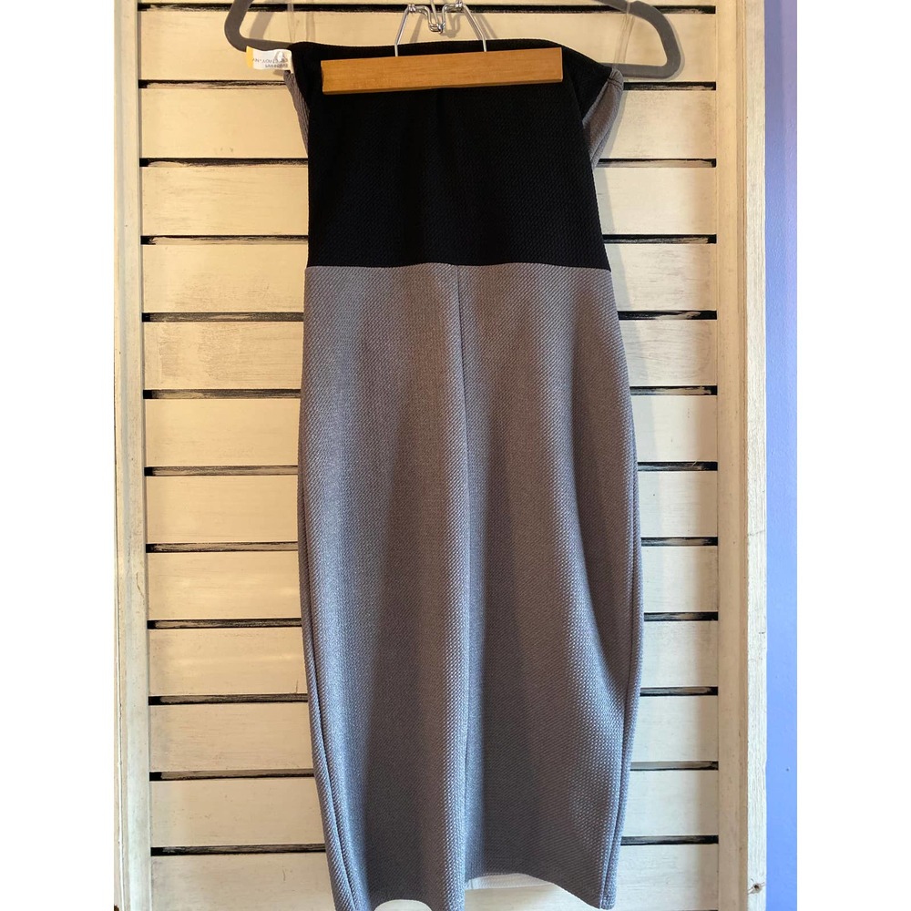 A'gaci womans strapless dress size M bodycon underwire pad bra gray white black - Picture 4 of 12